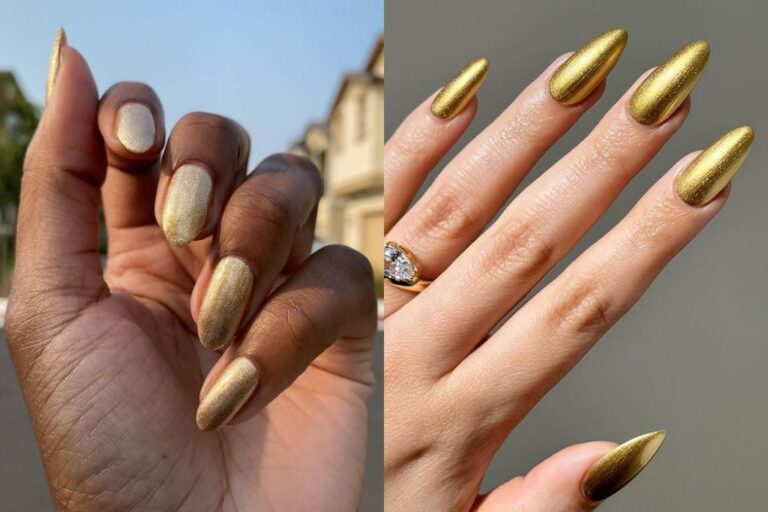 Gold nails gold nail art designs with design