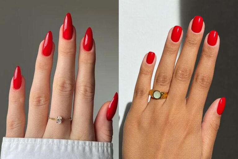 Red nails dark cherry deep wine blood bright red nail art designs design