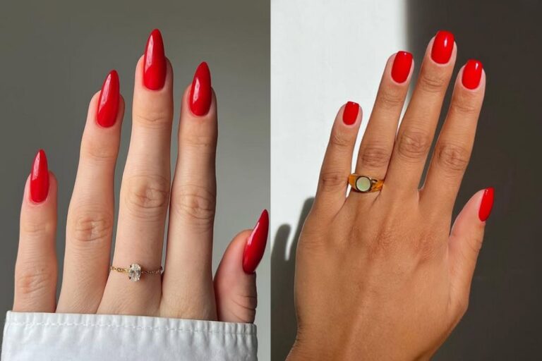 Red nails dark cherry deep wine blood bright red nail art designs design
