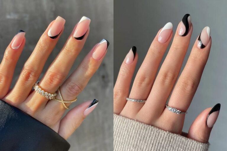 Black and white nail art designs elegant simple classy easy black and white nails with design