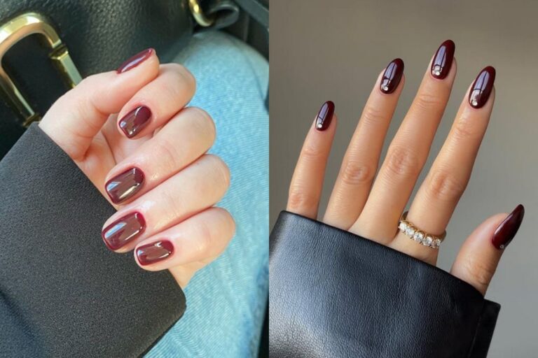 Burgundy nails dark red maroon nail art designs with design