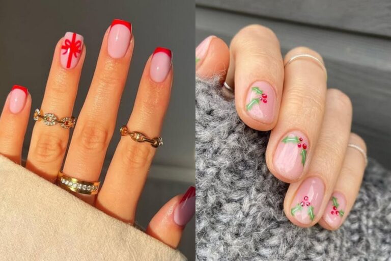 Christmas nails simple cute classy Xmas nail art designs X-mas manicure with design