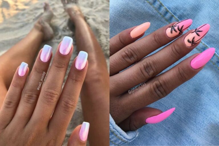 Simple summer beach nails cute beachy vacation holiday tropical nail art designs ideas