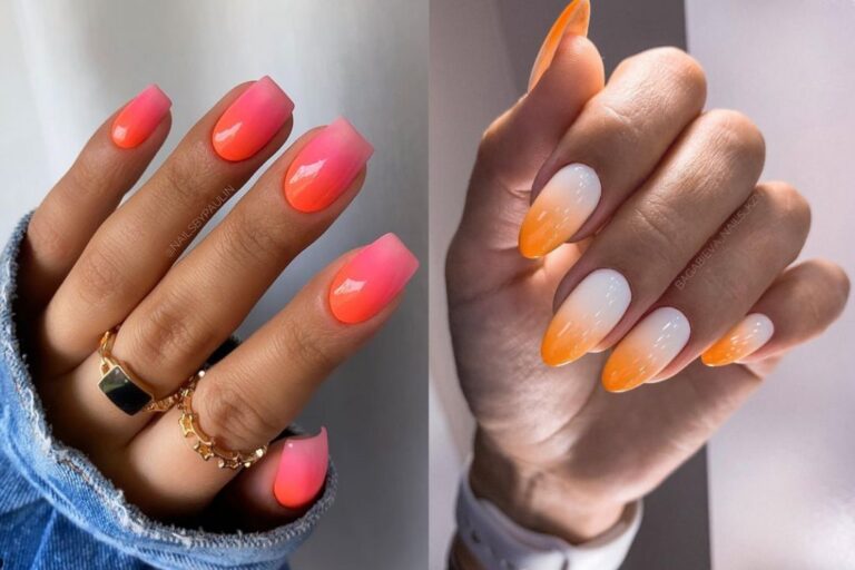 Ombré nails ombre nail art designs with two tone bright pastel colors design