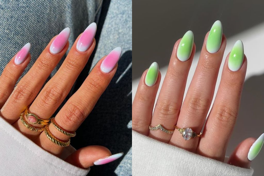 Summer aura nails nail art designs with colors gradient design ideas inspo