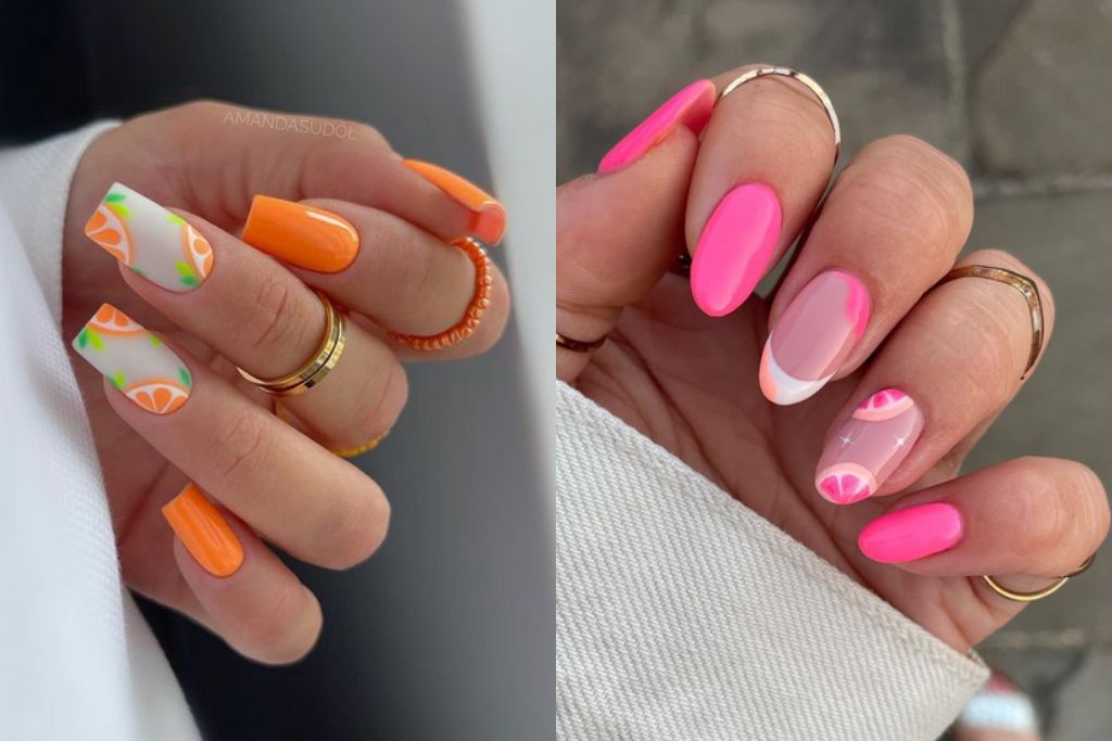 Cute summer fruit nails simple nail art designs with design ideas
