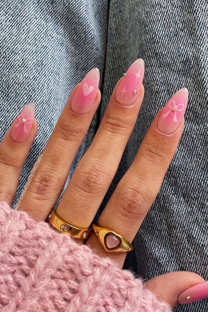 Summer aura nails nail art designs with colors gradient design ideas inspo pink